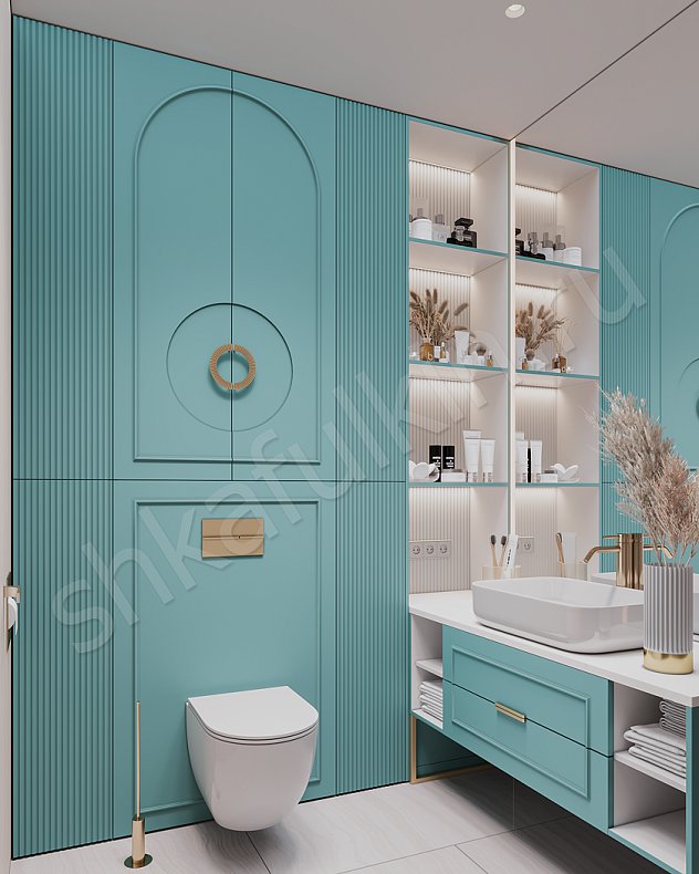 Мебель в ванную Маура Светлые Синий Цветной Неоклассика   Для вещей 1