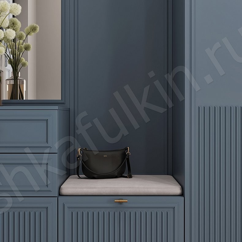 Прихожая Мельпомена Цветной Синий Светлые Неоклассика 2х створчатые Прихожая Для вещей 2