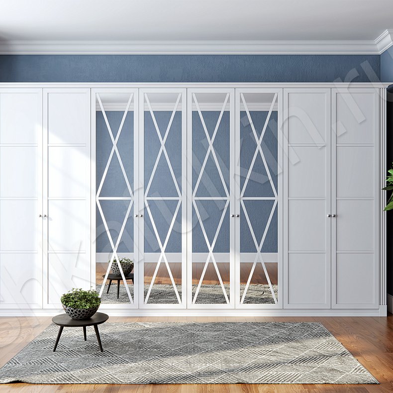 Изображение Корпусный шкаф Лаура Белый Светлые Скандинавский 6и створчатые Гостиная Для вещей 1