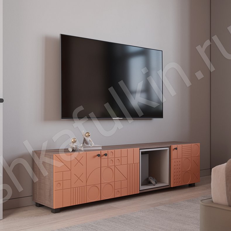 Изображение Шкаф Фабрицио Цветной Красный Светлые Современный 4х створчатые Спальня Для вещей 4