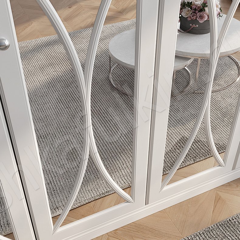 Гарнитур Люсия Черный Светлые Синий Цветной Белый Неоклассика 6и створчатые Спальня Для вещей 18