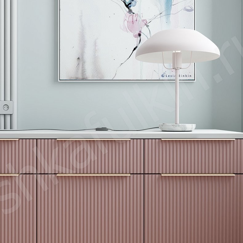 Изображение Детская Пинклайн Белый Розовый Модерн 3х створчатые Детская Для книг Для вещей 5