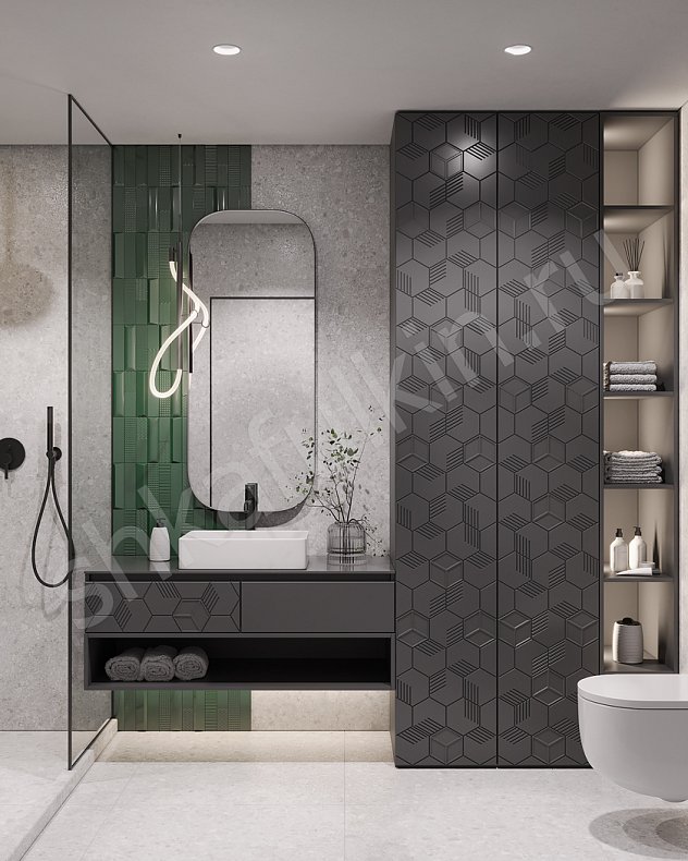 Мебель в ванную Токио Темные Черный Современный   Для вещей