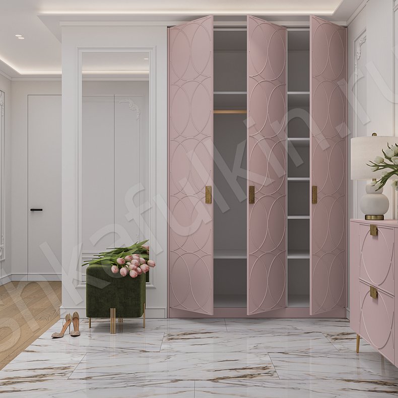 Изображение Прихожая Арива Цветной Серый Светлые Темные Зеленый Неоклассика 3х створчатые Прихожая Для вещей 4