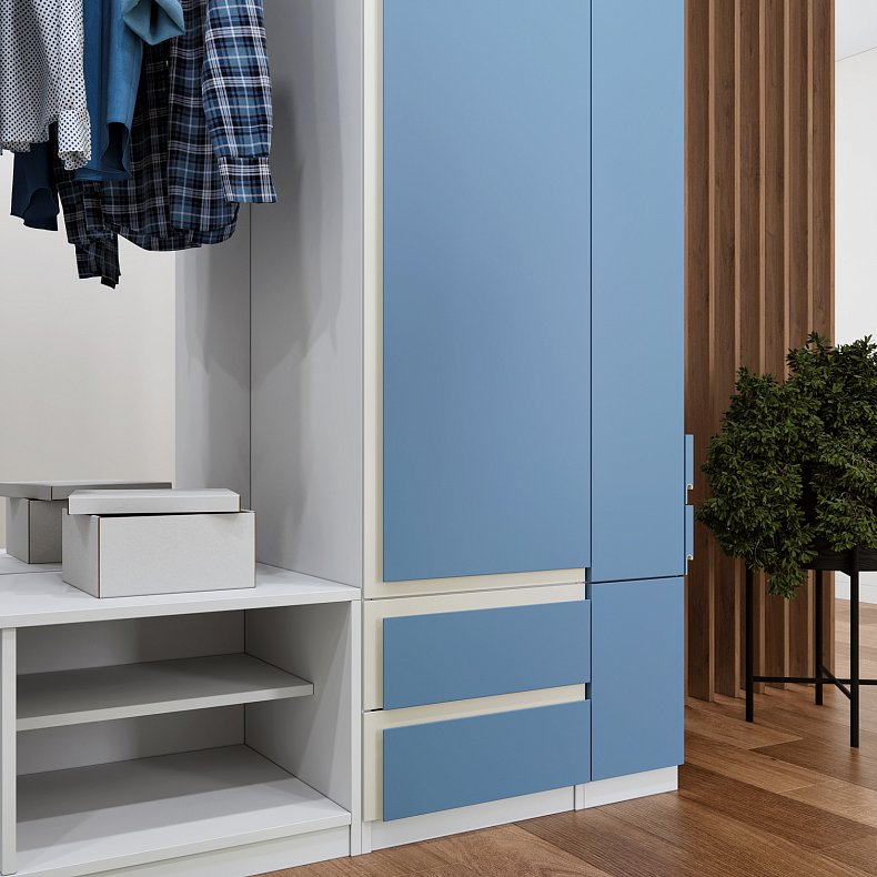 Изображение Прихожая Карибия Древесный Цветной Минимализм 3х створчатые Прихожая Для вещей 4