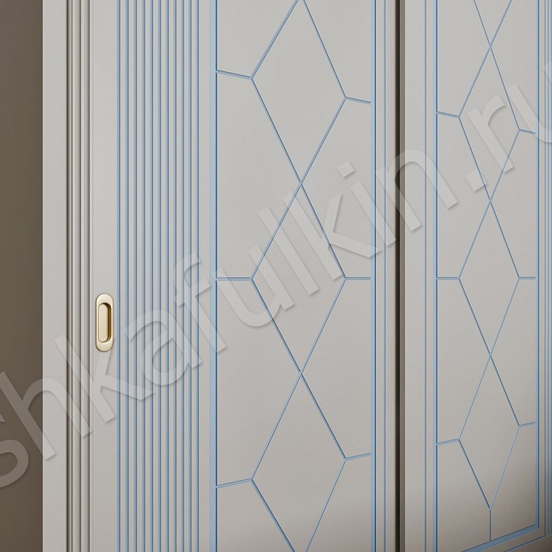 Изображение Корпусный шкаф-купе Милена Светлые Золото Классика 2х створчатые Спальня Для вещей 2