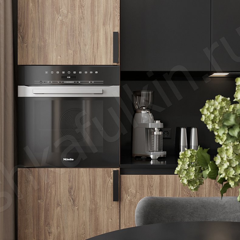 Изображение Кухня Фортелло Темные Древесный Черный Современный Для посуды 4