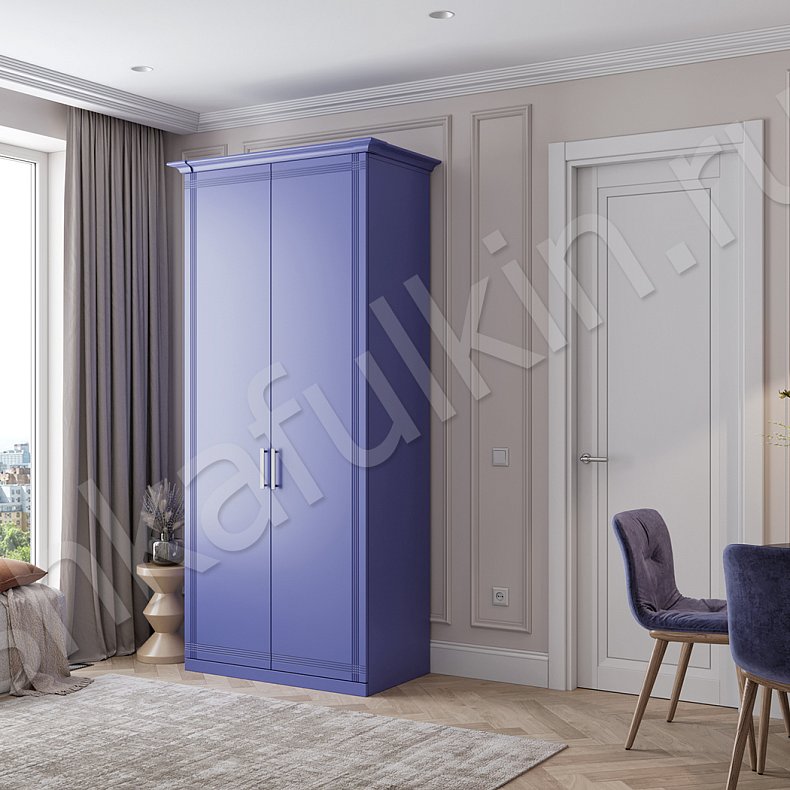 Корпусный шкаф Верипери Цветной Синий Светлые Современный 2х створчатые Гостиная Для вещей 5