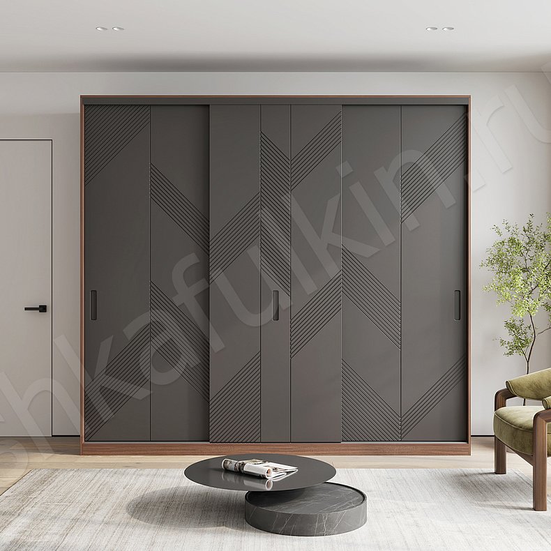 Шкаф-купе Фернандо Белый Древесный Серый Светлые Темные Современный 3х створчатые Гостиная Для вещей 5