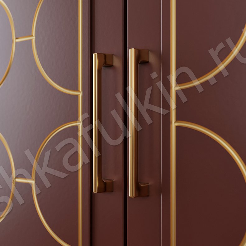 Изображение Встроенный шкаф Винсент Золото Темные Красный Цветной Неоклассика 6и створчатые Спальня Для вещей 4