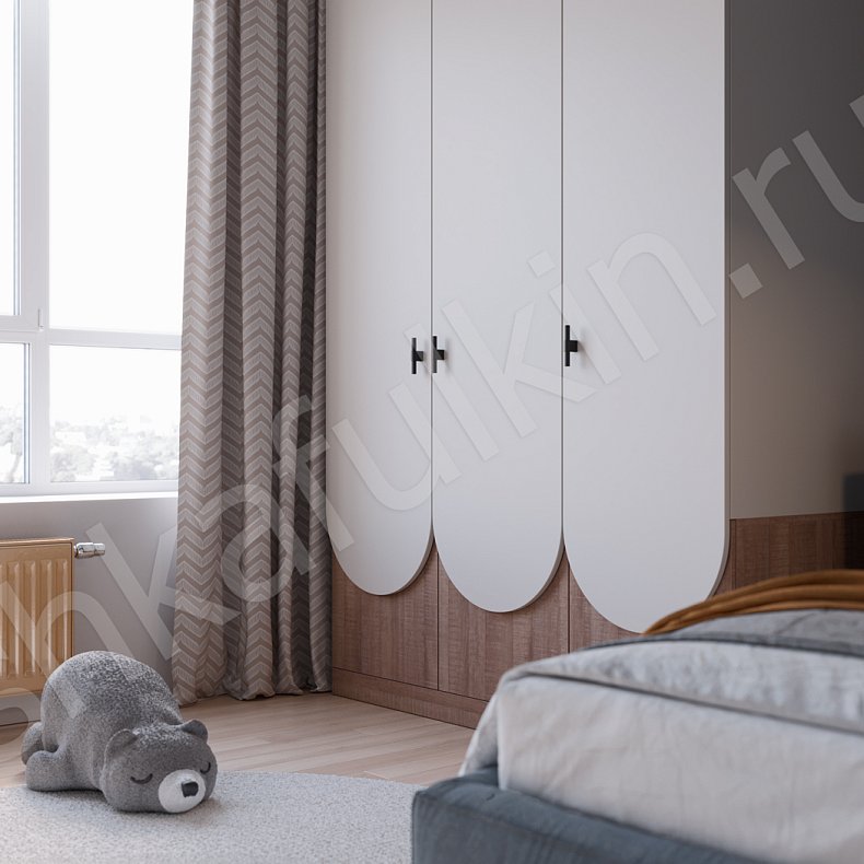 Изображение Шкаф Антонио Белый Древесный Современный 3х створчатые Детская Для вещей 3