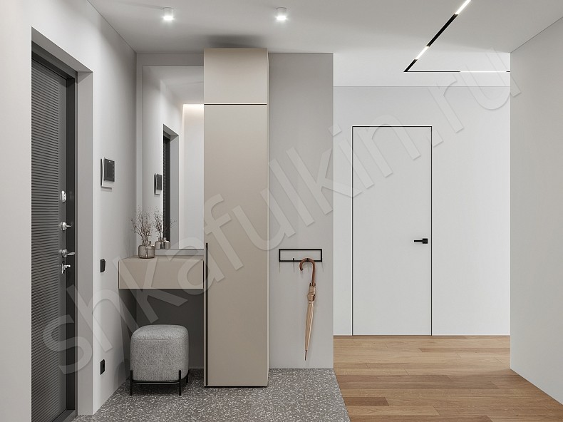 Прихожая 1 дверь и консоль Симпле Светлые Минимализм  Прихожая 
