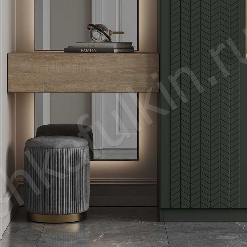 Изображение Прихожая Мелисса Цветной Темные Зеленый Современный 3х створчатые Прихожая Для вещей 3