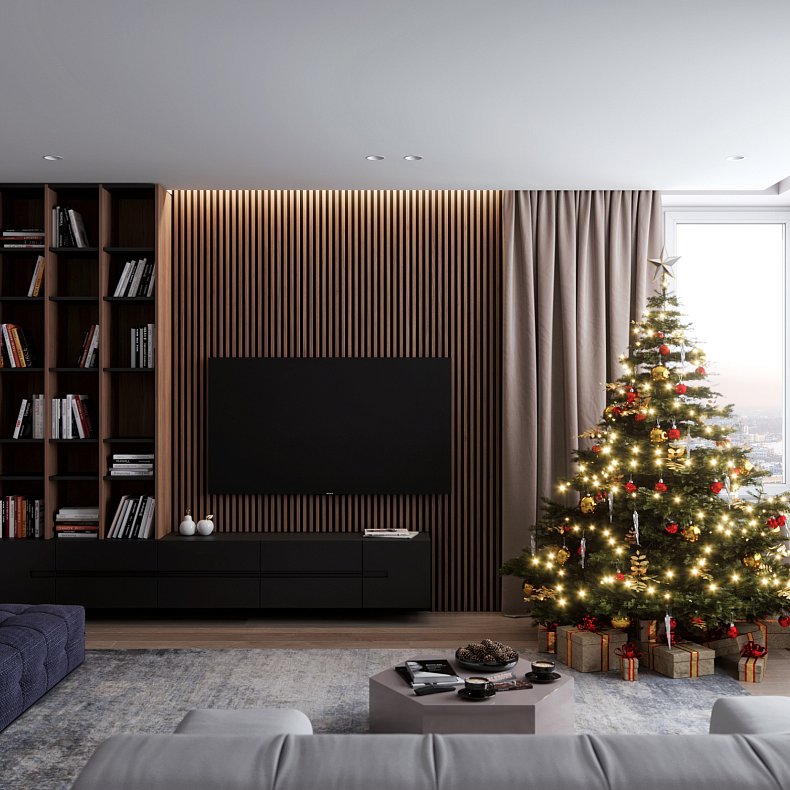 Стенка Дакота Белый Черный Древесный Светлые Темные Современный  Гостиная Для книг Под ТВ