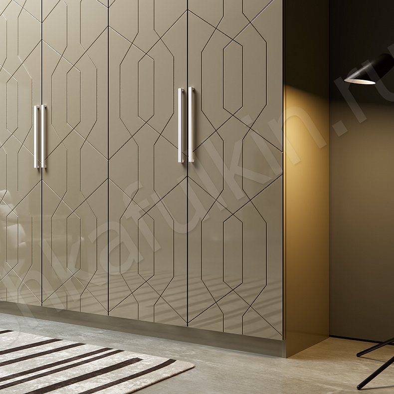 Шкаф Лайн Коричневый Светлые Модерн 6и створчатые Гостиная Для вещей 2