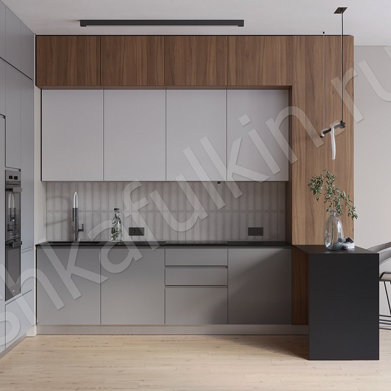 Кухня Феникс Светлые Серый Древесный Белый Современный   Для посуды 1