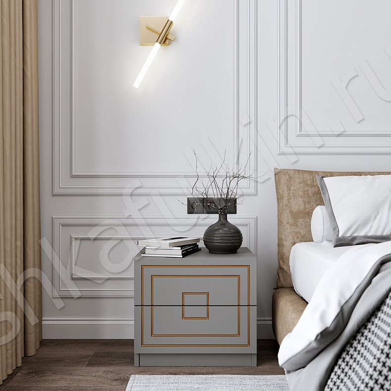 Изображение Гарнитур Дельта Золото Светлые Серый Модерн 4х створчатые Спальня Для вещей 3