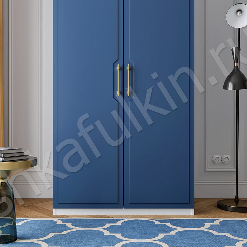 Шкаф Лазурит Цветной Синий Темные Современный 2х створчатые Гостиная Для вещей 3