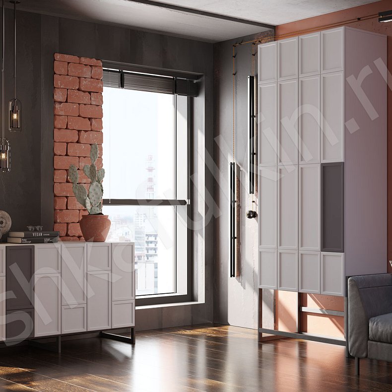 Гарнитур Урбан Белый Цветной Светлые Лофт 2х створчатые Гостиная Для вещей