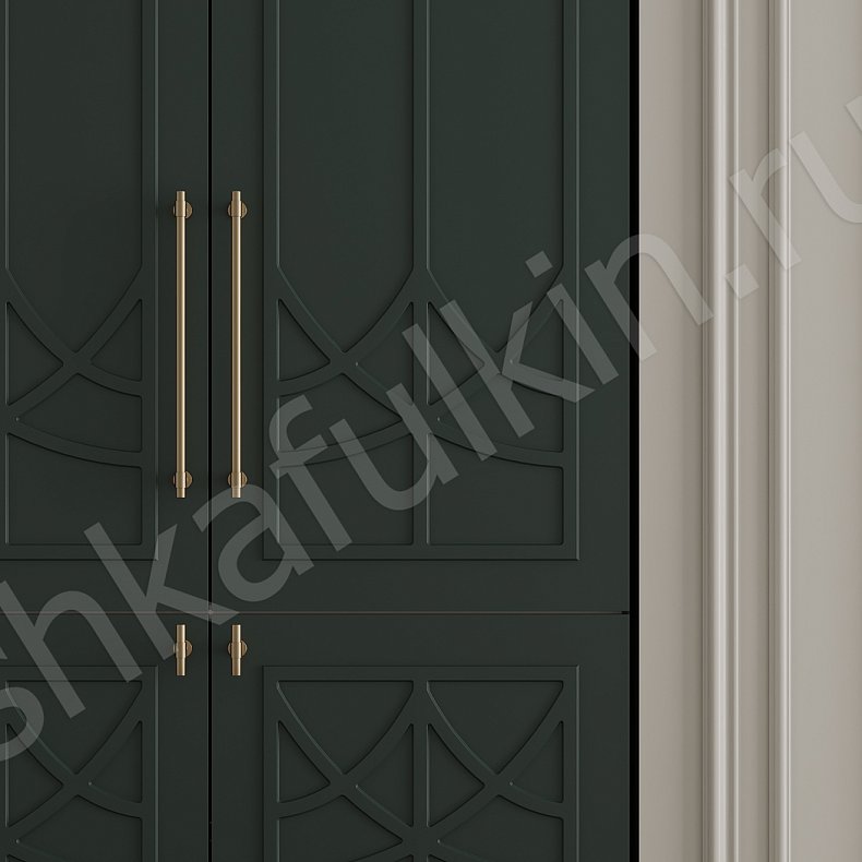 Прихожая 2 двери Стефани Темные Зеленый Неоклассика 2х створчатые Прихожая Для вещей 3