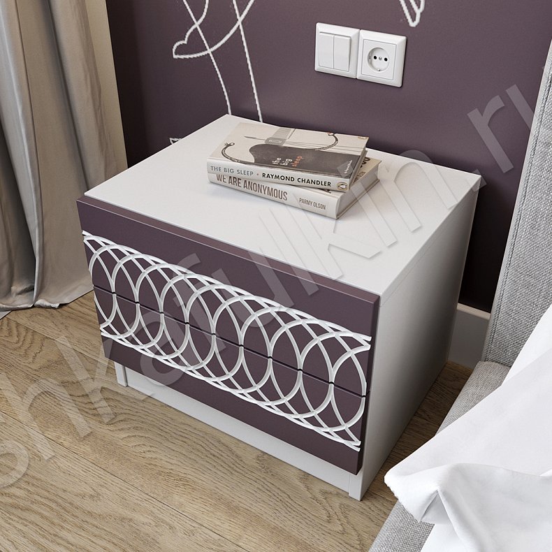 Изображение Гарнитур Вернисаж Белый Цветной Розовый Светлые Темные Зеленый Неоклассика 4х створчатые Спальня Для вещей 7