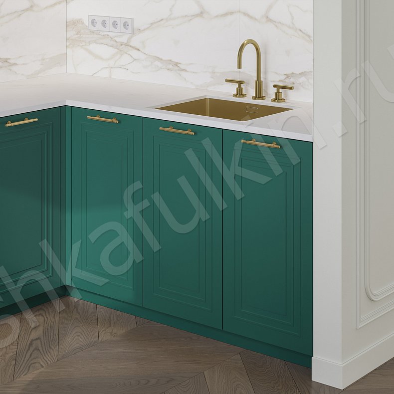 Кухня Паскаль Зеленый Светлые Цветной Белый Неоклассика   Для посуды 6