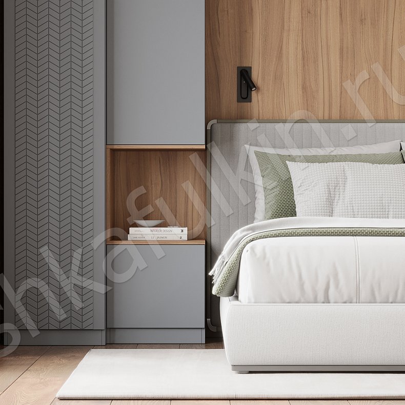 Изображение Шкаф Мелисса Серый Неоклассика 4х створчатые Спальня Для вещей Для белья 4