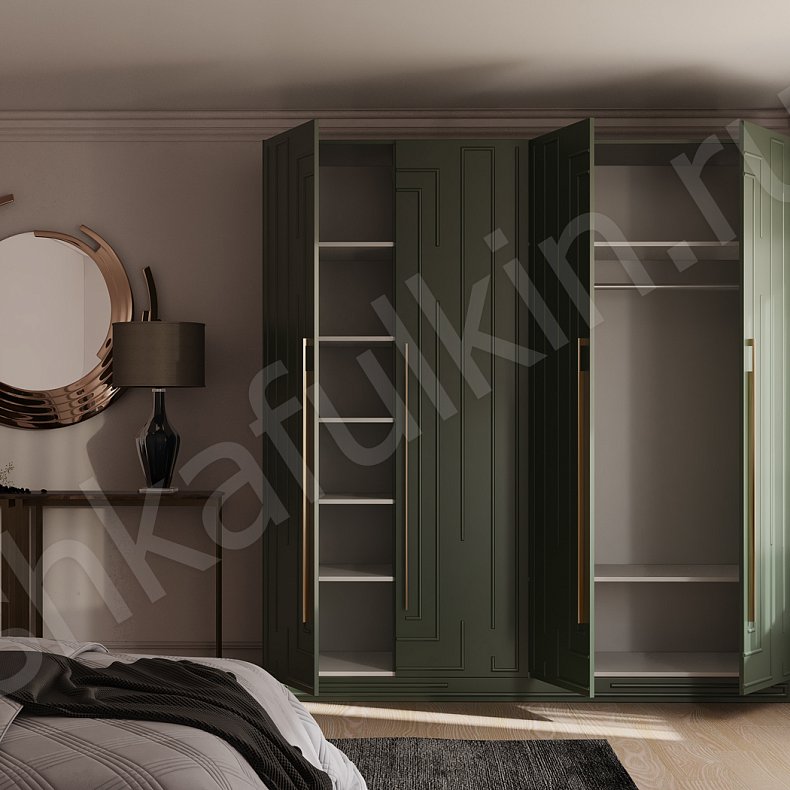 Шкаф Воланд Зеленый Модерн 4х створчатые Спальня Для вещей 4