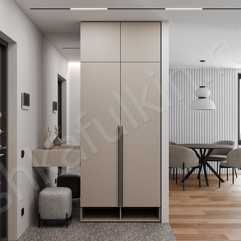 Прихожая Симплер Светлые Коричневый Минимализм 2х створчатые Прихожая Для вещей 1