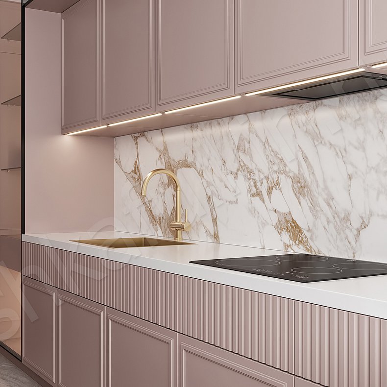 Кухня Мельпомена Светлые Розовый Современный   Для посуды Для декора 4