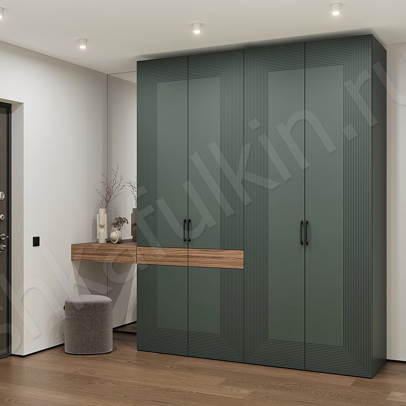 Прихожая Дарвин Цветной Серый Светлые Темные Зеленый Современный 4х створчатые Прихожая Для вещей