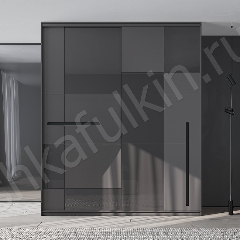 Шкаф-купе Авогадро Черный Современный 2х створчатые Спальня  1