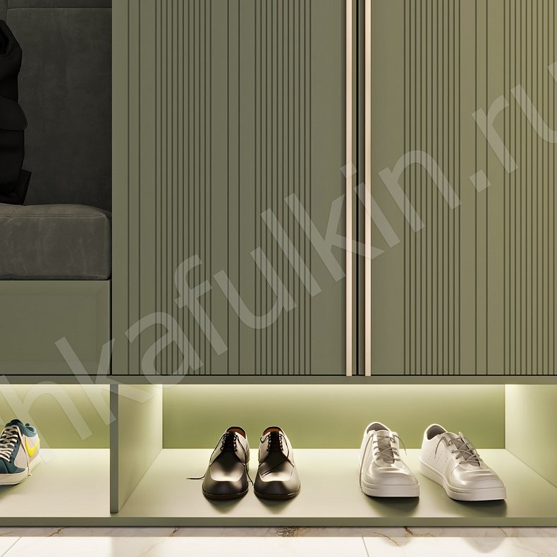 Изображение Прихожая Флора Цветной Серый Светлые Зеленый Современный 2х створчатые Прихожая Для вещей 8