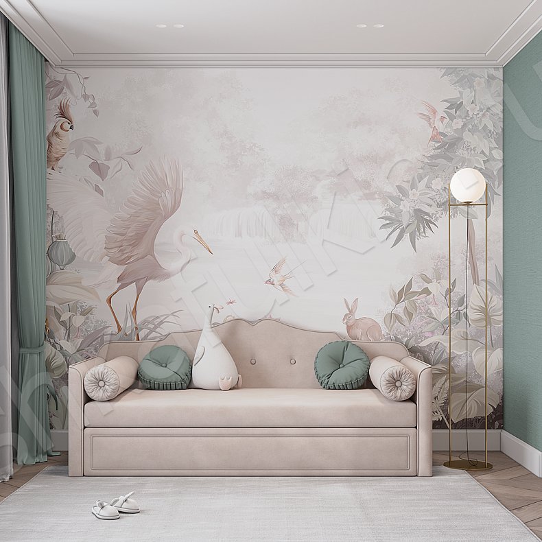 Изображение Детская Ариэль Розовый Светлые Неоклассика 4х створчатые Детская Для книг Для вещей 15