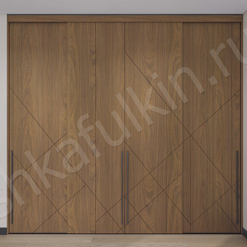 Шкаф-купе Адонис Темные Древесный Неоклассика 4х створчатые Спальня Для вещей Для белья 2