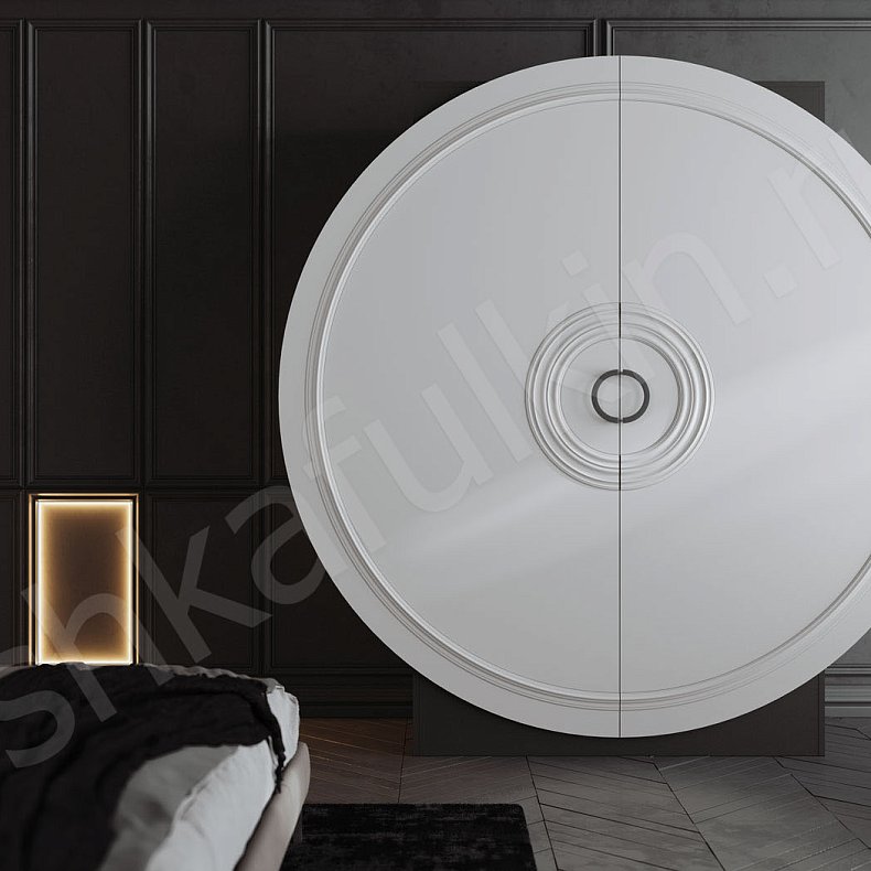 Изображение Круглый шкаф Санмарино Светлые Современный 2х створчатые Спальня Для вещей 2