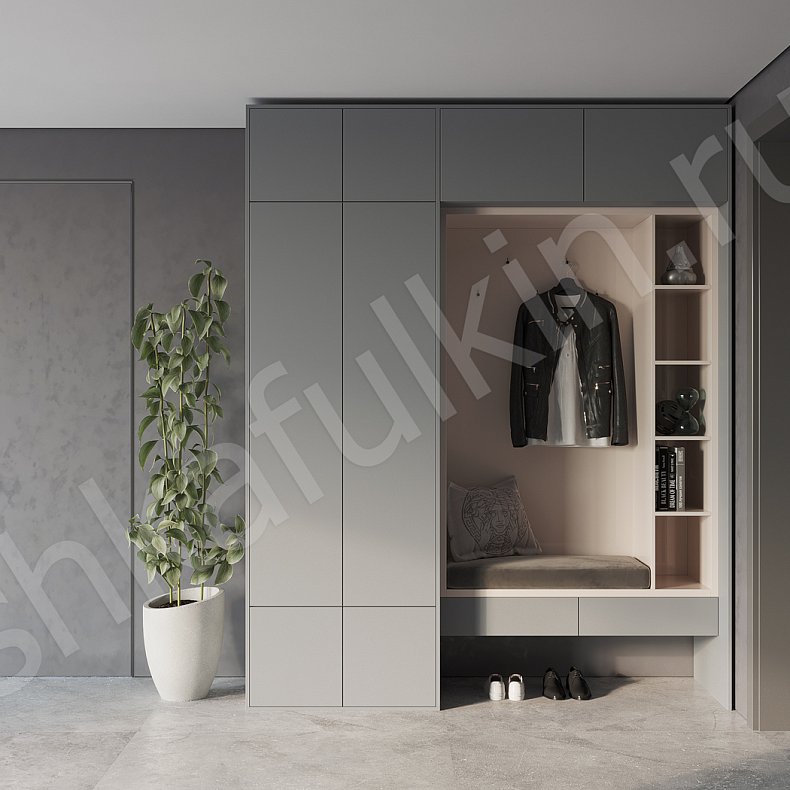 Прихожая Ивари Темные Светлые Серый Древесный Черный Белый Скандинавский 2х створчатые Прихожая Для вещей 3