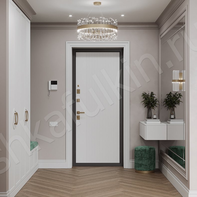 Прихожая Сицилия Белый Светлые Неоклассика 4х створчатые Прихожая Для вещей 2