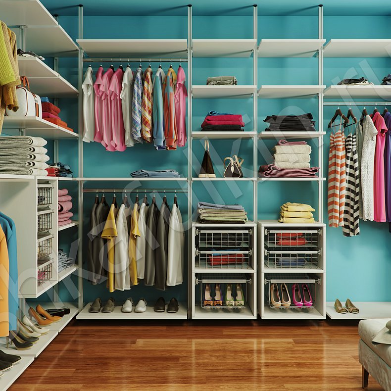 Гардеробная Бриз Светлые Белый Скандинавский  Гардеробная Для вещей