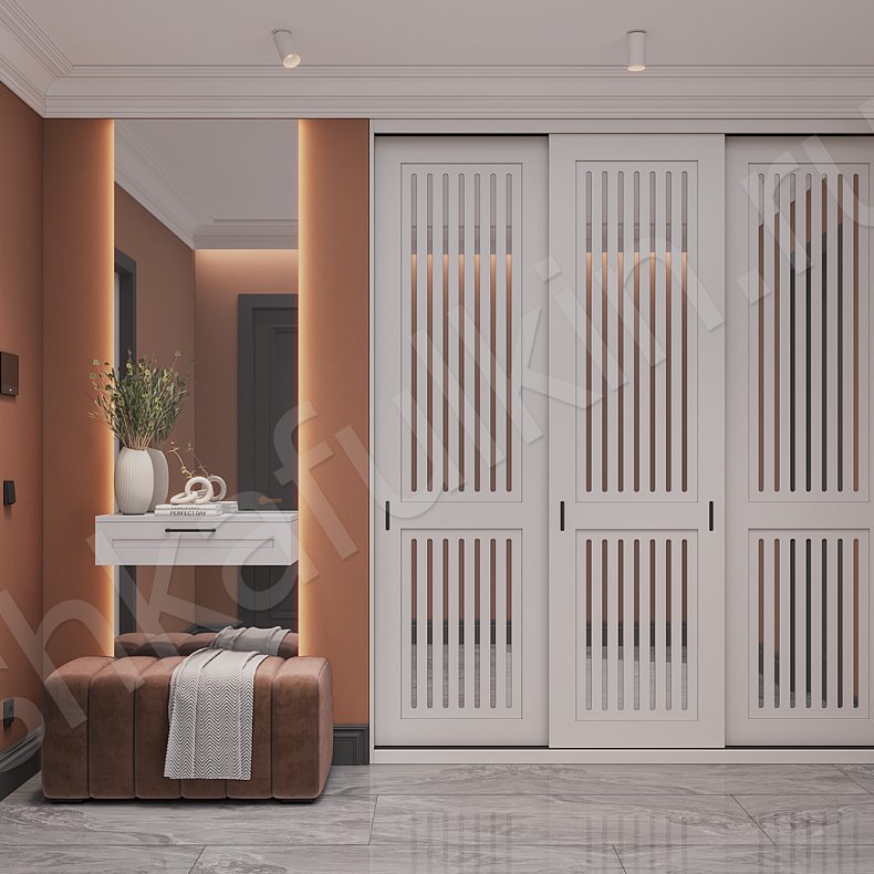 Шкаф-купе Сандерс Белый Модерн 3х створчатые Прихожая Для вещей 2