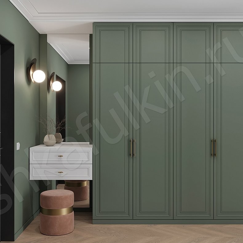 Изображение Прихожая Феодал Зеленый Темные Цветной Неоклассика 4х створчатые Прихожая Для вещей 1