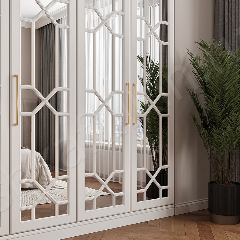 Изображение Шкаф Смит Белый Светлые Неоклассика 5и створчатые Спальня Для вещей 2