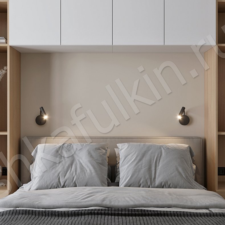 Изображение Гарнитур Альба Белый Светлые Современный 2х створчатые Спальня Для книг Для вещей 5