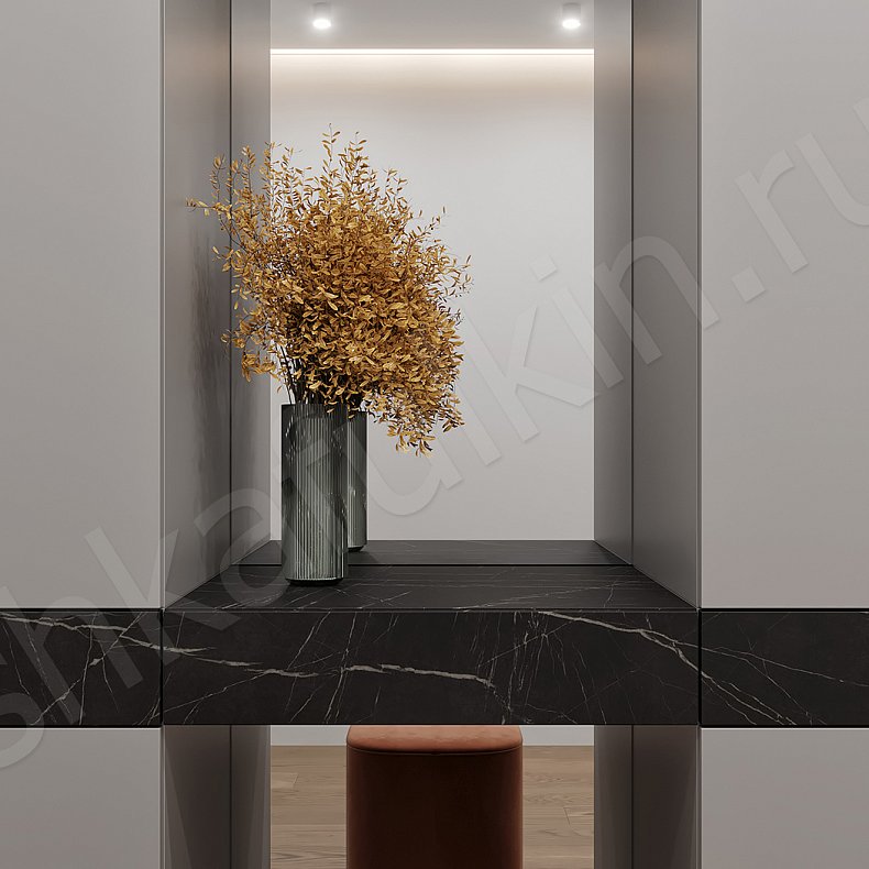 Изображение Прихожая Асами Серый Светлые Минимализм 4х створчатые Прихожая Для вещей 3