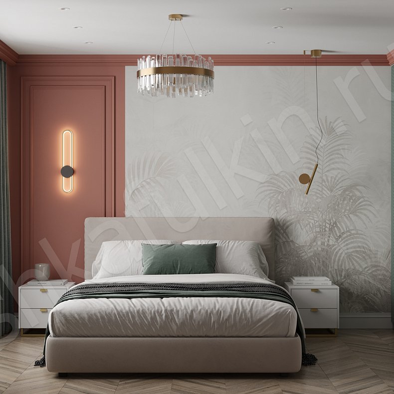 Изображение Гарнитур Мелисса Цветной Светлые Зеленый Современный 4х створчатые Спальня Для вещей 1