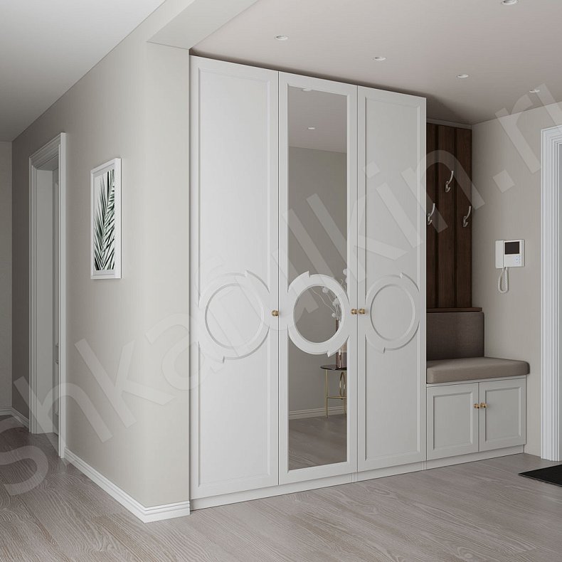 Прихожая Монтерри Светлые Белый Неоклассика 3х створчатые Прихожая Для вещей 1