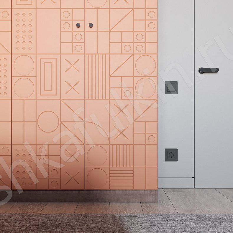 Изображение Шкаф Фабрицио Цветной Красный Светлые Современный 4х створчатые Спальня Для вещей 5