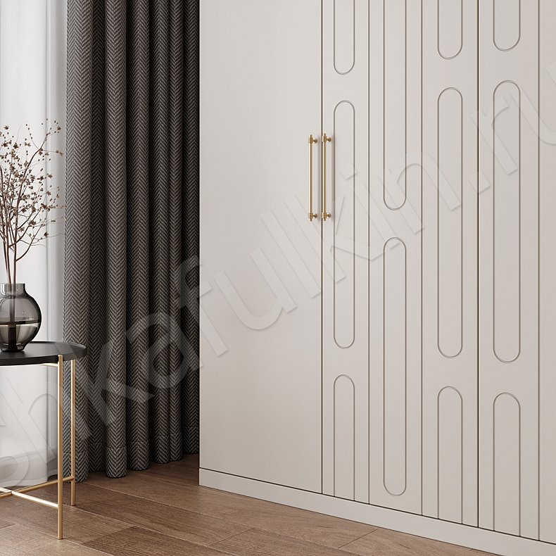 Шкаф 4 двери Шармель Белый Коричневый Светлые Минимализм 4х створчатые Гостиная Для вещей 8