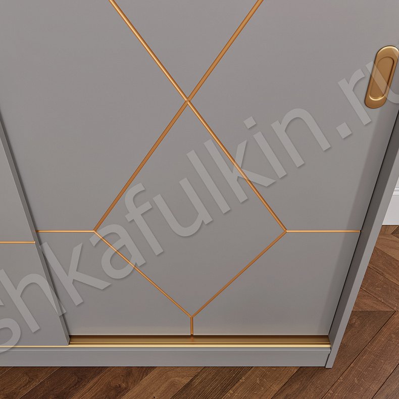 Корпусный шкаф-купе Рональд Золото Классика 2х створчатые Гостиная Для вещей 9