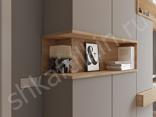 Изображение цвета Шкаф с рабочей зоной Джамбо Древесный Прованс 4х створчатые Спальня 